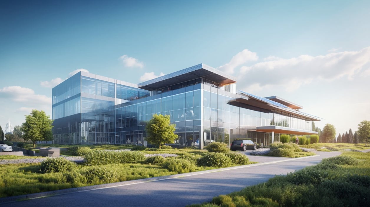 biurowiec z laboratorium